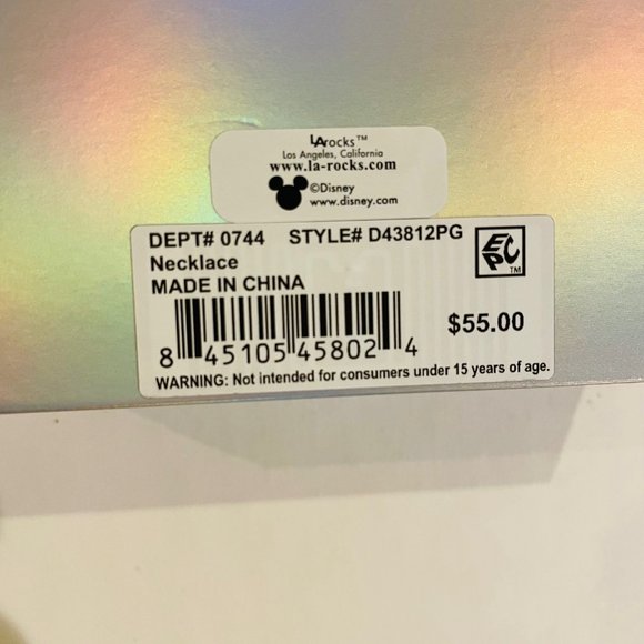 DISNEY Cubic Zirconia Enamel rose gold plated, Minnie Mouse Pendant Necklace,16" - Picture 10 of 14